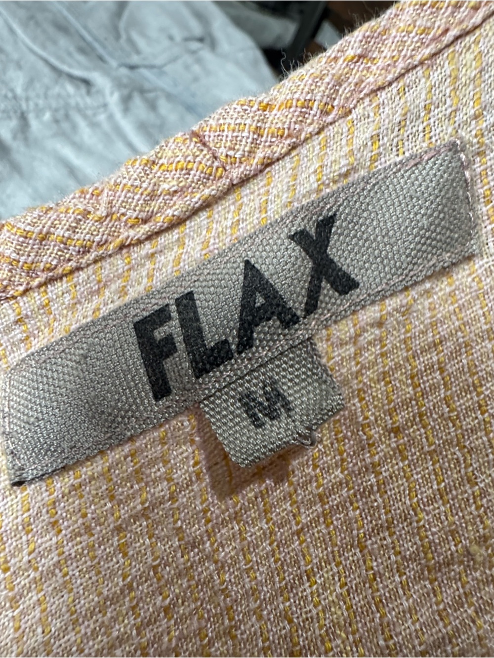 FLAX 100% Linen Pink Maxi Dress Size M V-Neck Short Sleeve Pockets Lagenlook - Picture 3 of 5